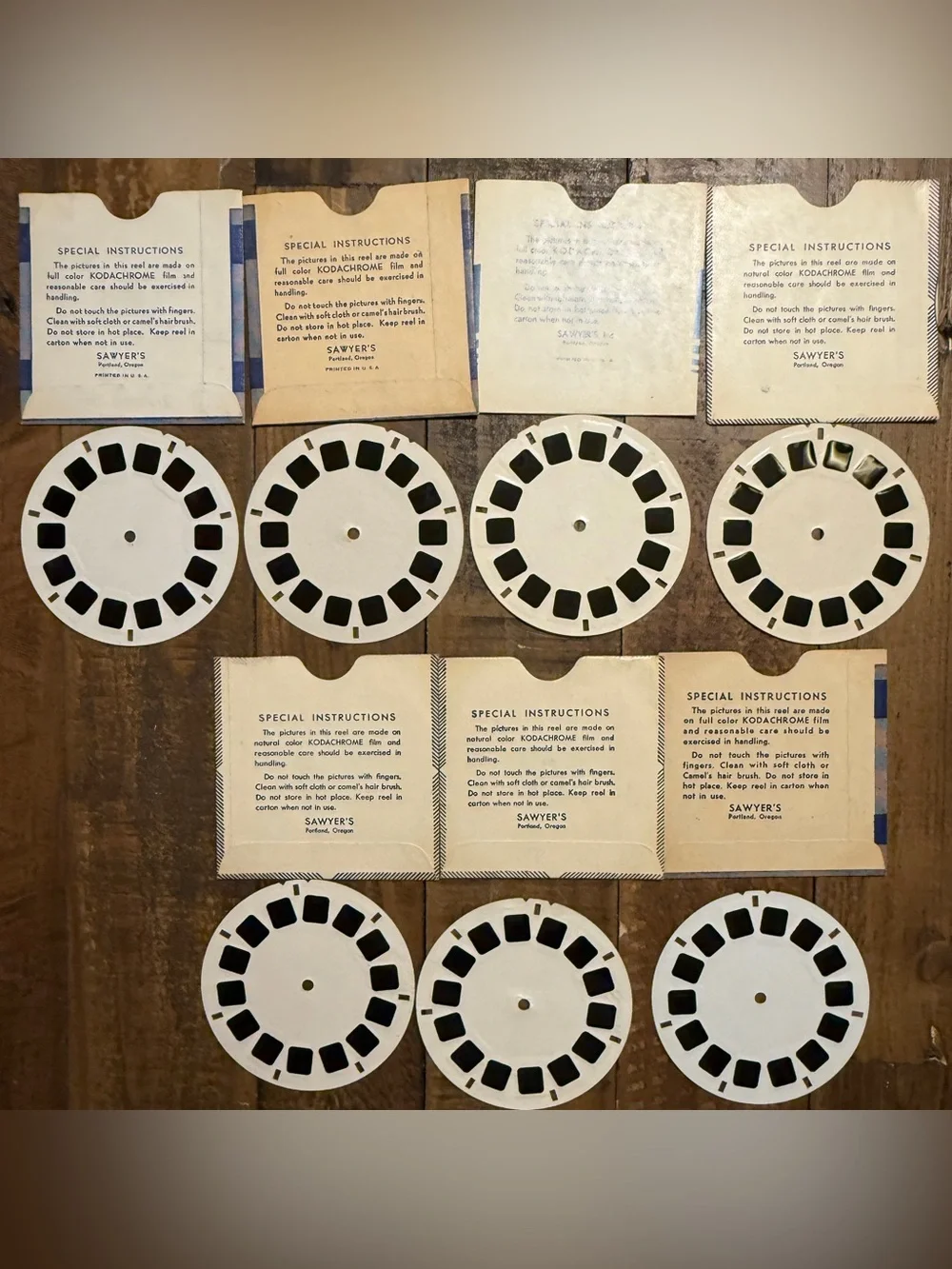 Vintage 1940s Sawyer’s View-Master Reels 7-Piece Set  Kodachrome National Parks